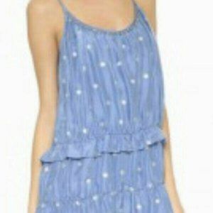 St.Roche Dress Silk Blue Tiered Small